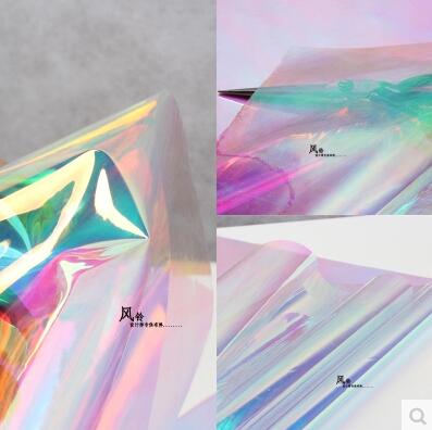 Home Textiles Trends - 100 × 50 センチメートル虹色ハイストリートトレンド透明 tpu ミラーシンフォニーレーザーカラフルなネオン服バッグ防水