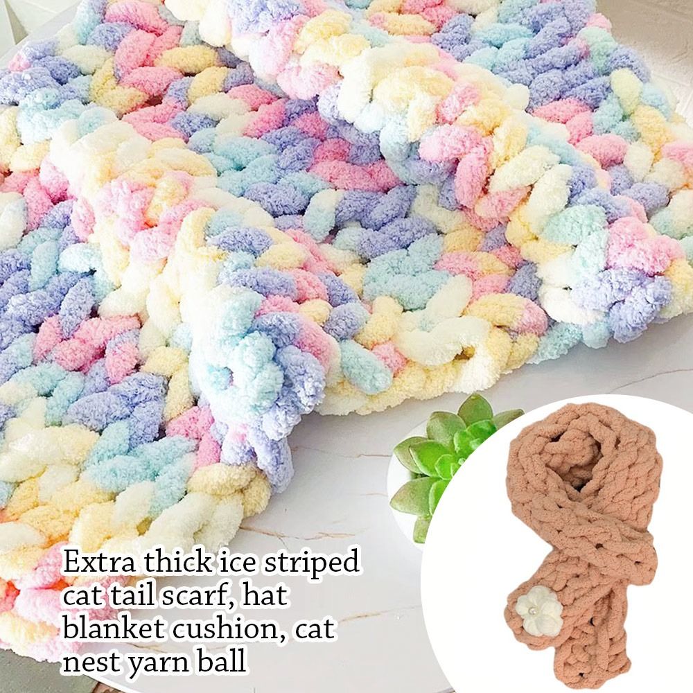 Throw Blanket Chunky Knit - ニットとかぎ針編み用の色とりどりのシェニール、厚くて柔らかい暖かい糸、毛布のクッション、スカーフライン、ボールあたり250g