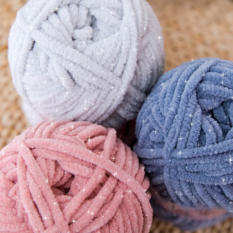 Throw Blanket Chunky Knit - 4.5mm 59Mチャンキーニットヤーン DIY手作り人形、毛布、スカーフ用 ソフトで光沢のあるアイスヤーン ぬいぐるみ作り用 50g/玉