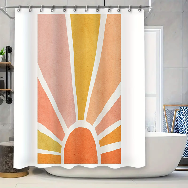 Sunrise Home Textiles & Apparel - 日の出シャワーカーテン ボヘミアン背景 バスルーム装飾 モダンアート 壁掛けタペストリー ホームテキスタイル