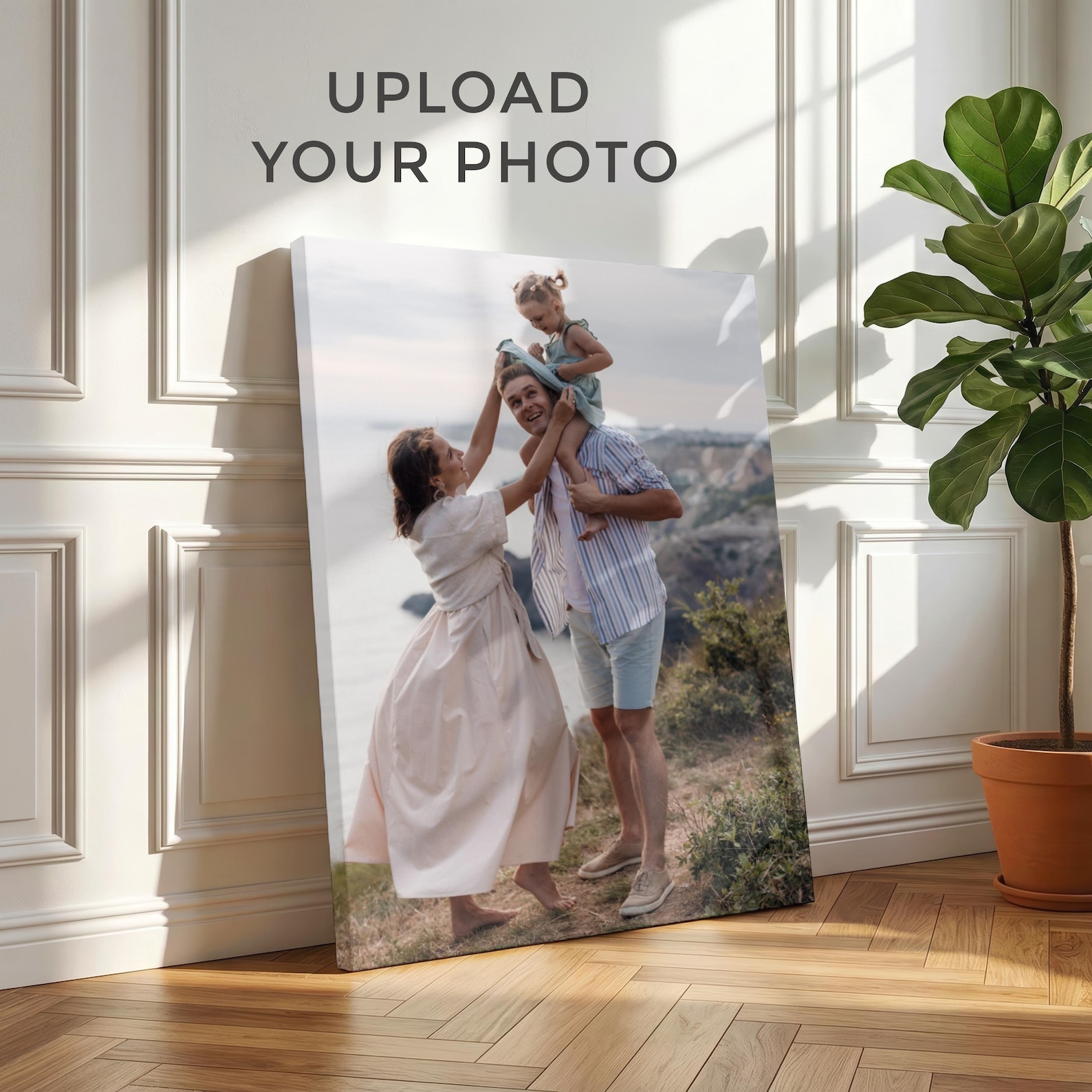 Home Textiles Fabric - パーソナライズされた写真キャンバス、カスタムファミリーウォールアート、大型写真キャンバス、結婚祝い、写真からキャンバスへのプリント、家の装飾ウォールアート