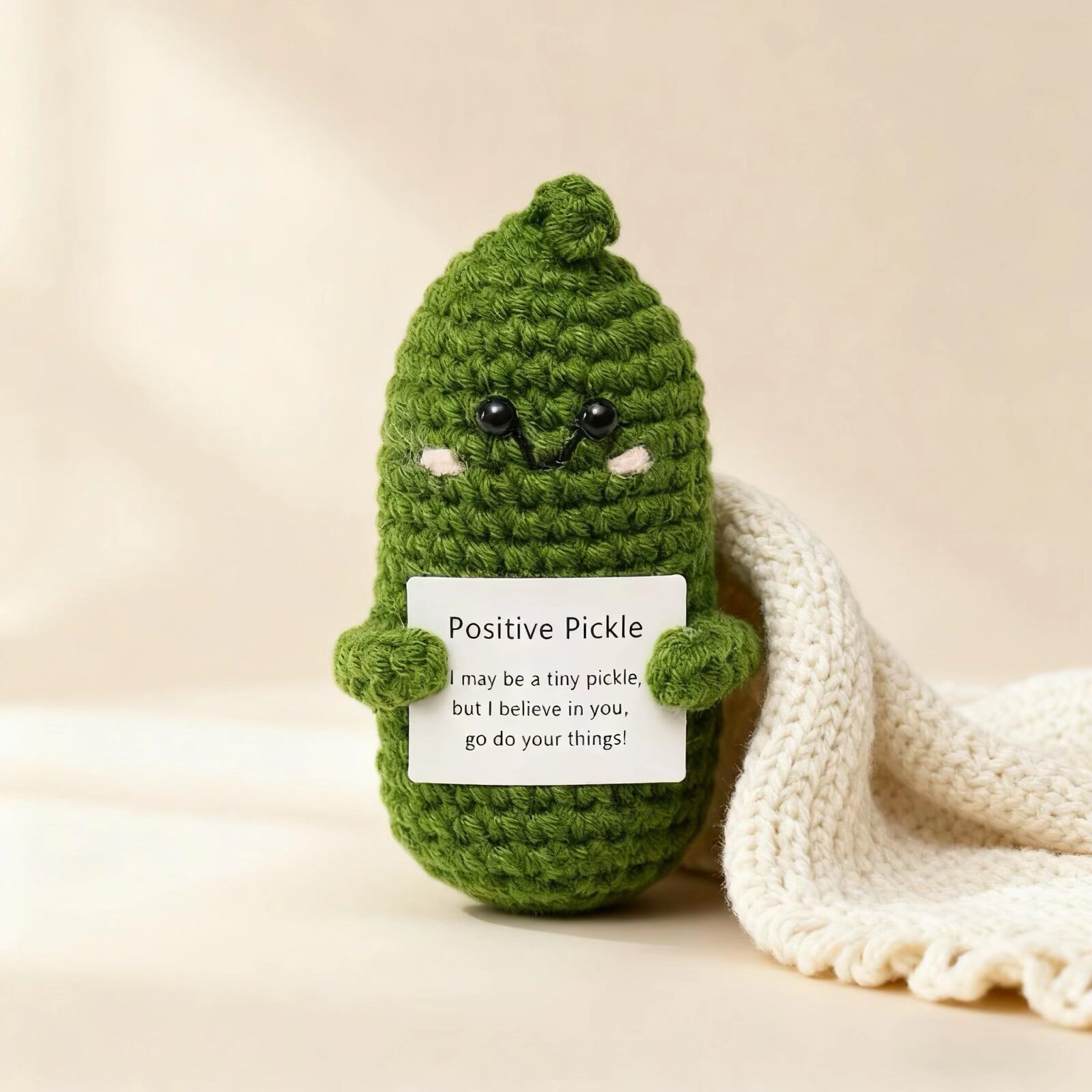 Home Textiles Trends - 新しいポジティブエナジーピクルハグポケットミニ手作り編み人形カード付き面白いクリスマスギフトホームルームデコレーションホットトレンド