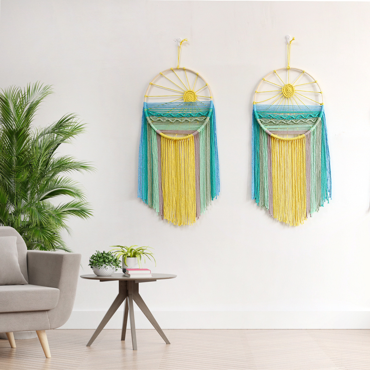 北欧サンライズマクラメタペストリー ボヘミアンサンセット ウ - Sunrise Home Textiles & Apparel のレビューと価格