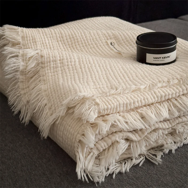Yホーム タッセル装飾 チャンキーニット スローブランケット - Throw Blanket Chunky Knit のレビューと価格