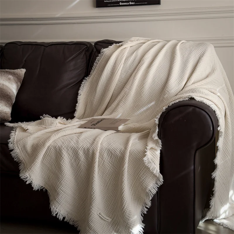 Yホーム タッセル装飾 チャンキーニット スローブランケット - Throw Blanket Chunky Knit のレビューと価格