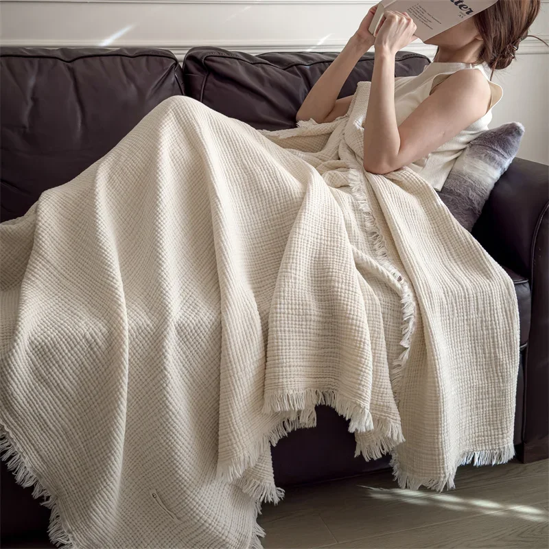 Yホーム タッセル装飾 チャンキーニット スローブランケット - Throw Blanket Chunky Knit のレビューと価格