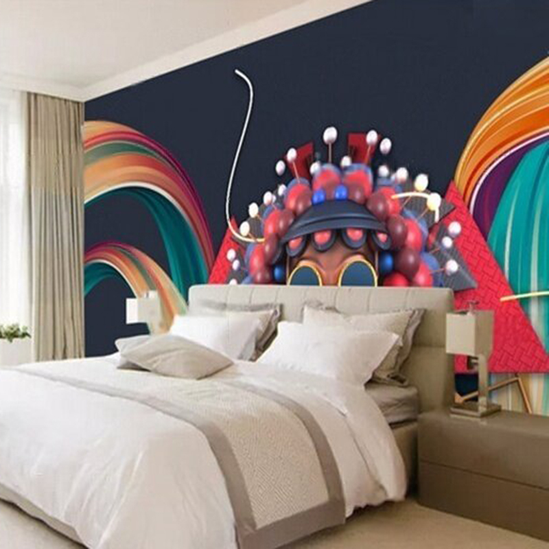 現代中国のトレンド抽象的な色京劇カスタムテレビ高級住宅装飾背 - Home Textiles Trends のレビューと価格