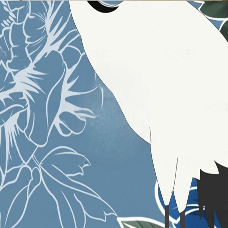 モダンな壁紙、豪華な家の寝室用、中国風の花柄と鶴の模様の壁紙 - Home Textiles Trends のレビューと価格
