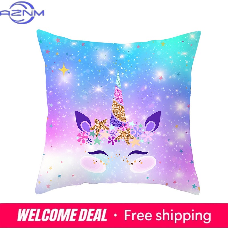 タイムカートゥーンホームデコレーション枕パープルユニコーン枕 - Sunrise Home Textiles & Apparel のレビューと価格