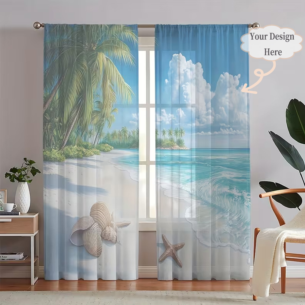 カスタム2Dフラット2枚組シアーカーテン、お好みのデザイン/ - Home Textiles Fabric のレビューと価格