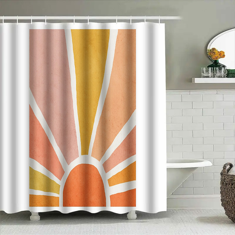日の出シャワーカーテン ボヘミアン背景 バスルーム装飾 モダ - Sunrise Home Textiles & Apparel のレビューと価格