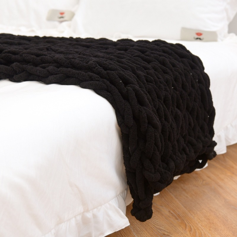 手編みチャンキーニットスローブランケット、柔らかいシェニール - Throw Blanket Chunky Knit のレビューと価格