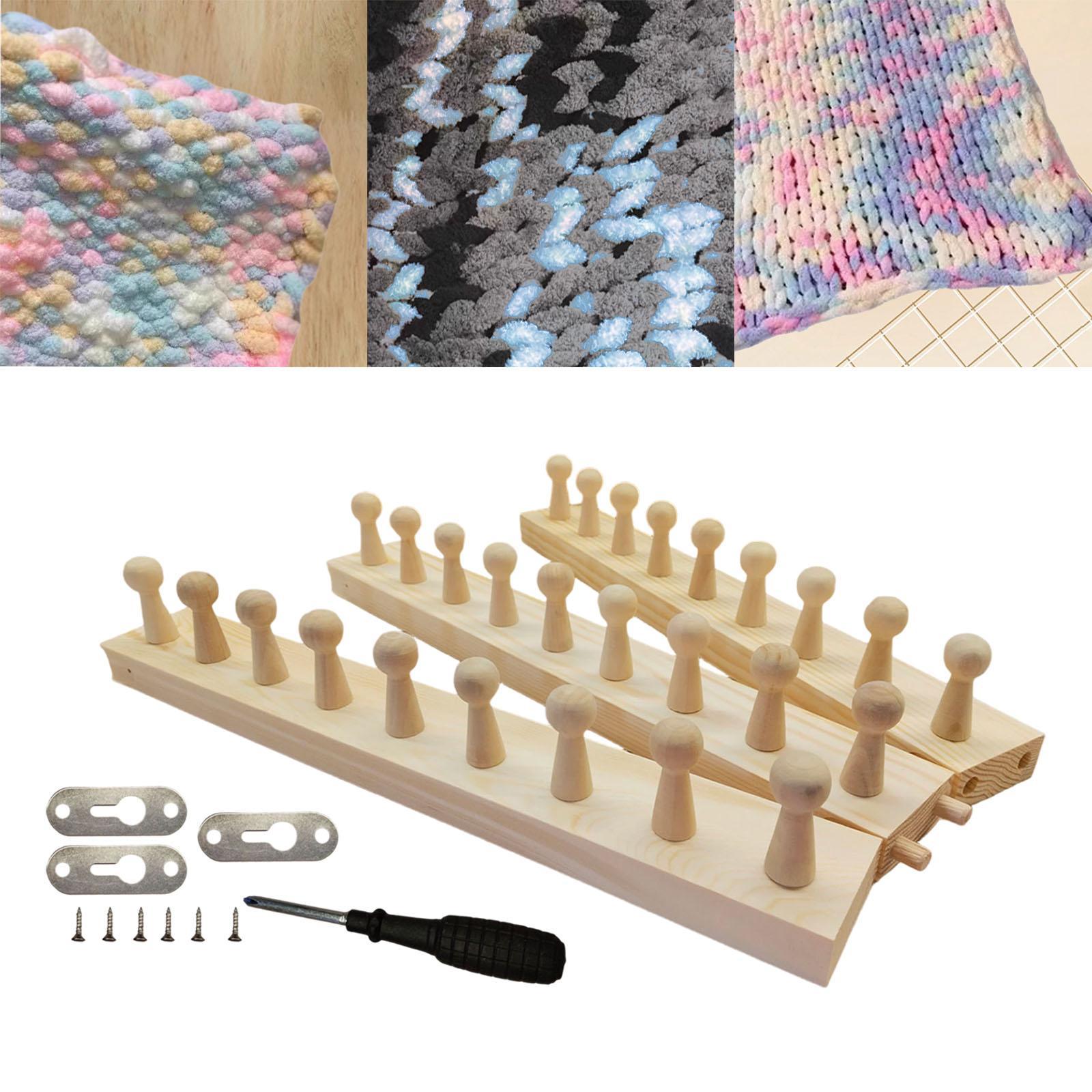 調節可能な毛布編み機 木製カラー織機キット DIY 太糸スロ - Throw Blanket Chunky Knit のレビューと価格