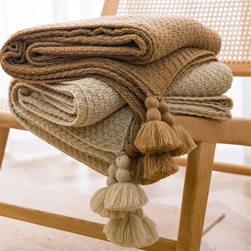 北欧ブランケット ベッド ソファ カウチ チャンキー ニット - Throw Blanket Chunky Knit のレビューと価格