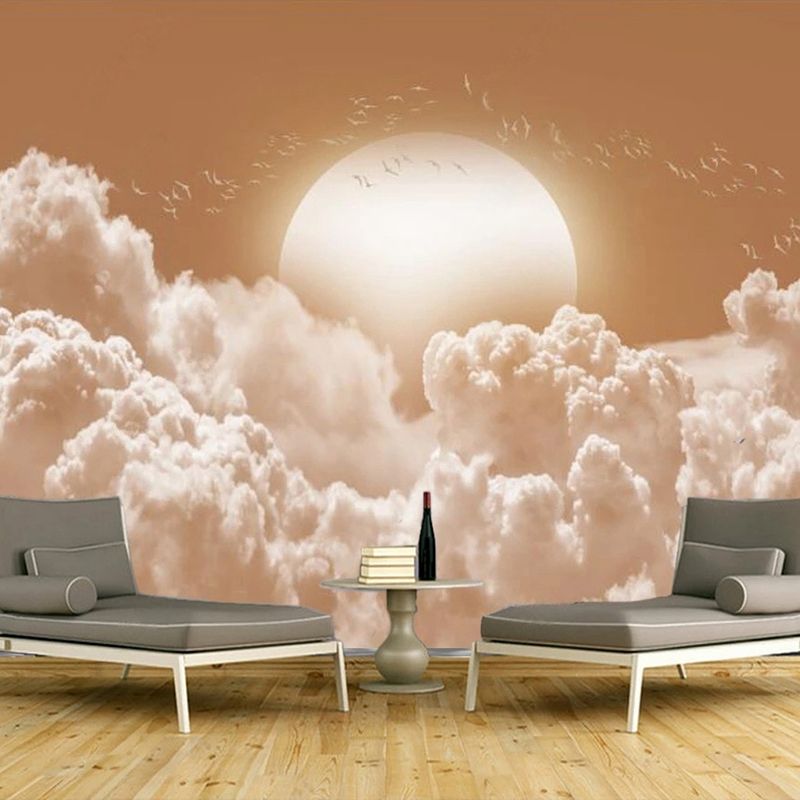 ホームインテリア装飾アート壁紙カスタム壁画油絵モダンな白い雲 - Sunrise Home Textiles & Apparel のレビューと価格