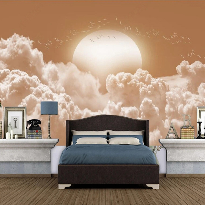 ホームインテリア装飾アート壁紙カスタム壁画油絵モダンな白い雲 - Sunrise Home Textiles & Apparel のレビューと価格