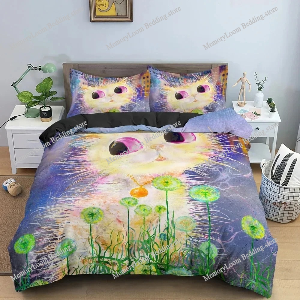 ファッショントレンドモダン水彩漫画猫寝具セットシングル/ツイ - Home Textiles Trends のレビューと価格